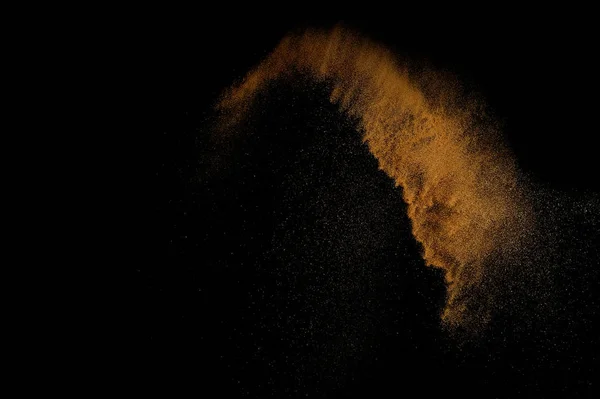 Сэнди Взрыв Изолирован Черном Фоне Абстрактное Песчаное Облако — стоковое фото