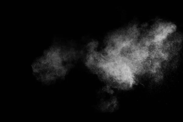 White Powder Explosion Black Background Abstract White Dust Texture — Stock Photo, Image