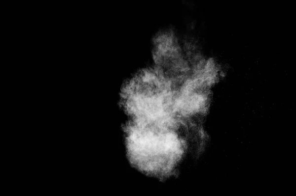 White Powder Explosion Black Background Abstract White Dust Texture — Stock Photo, Image