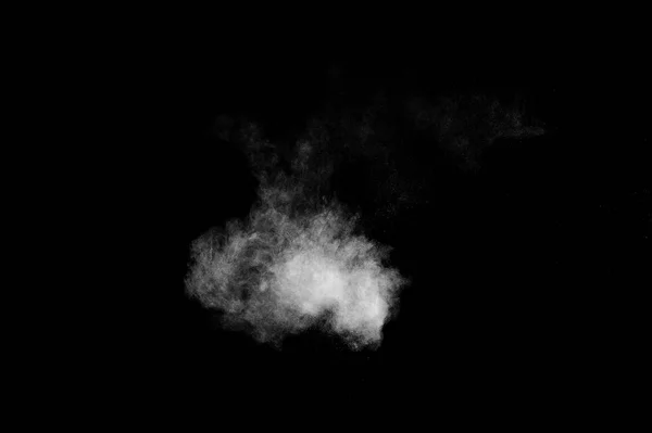 White Powder Explosion Black Background Abstract White Dust Texture — Stock Photo, Image