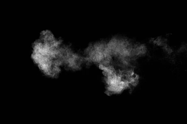 White Powder Explosion Black Background Abstract White Dust Texture — Stock Photo, Image