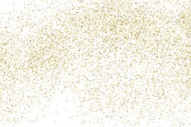 Altın glitter doku üzerinde beyaz izole. Amber renkli arka planı. Altın patlama konfeti. Vektör çizim, eps 10.
