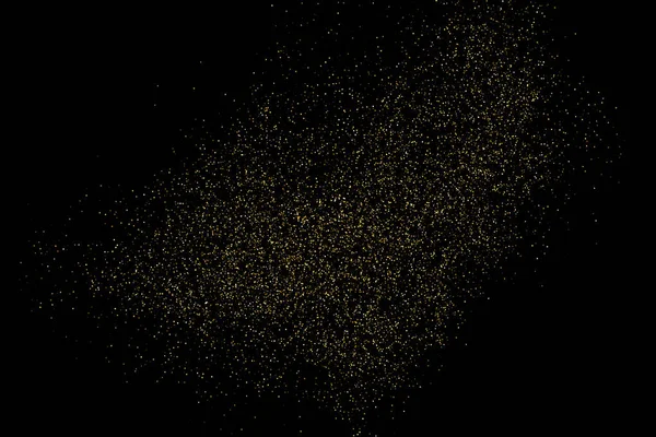 Textura Brillo Dorado Aislada Negro Partículas Ámbar Color Fondo Celebración — Vector de stock