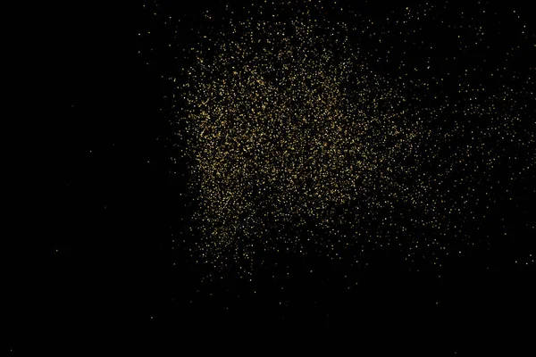 Textura Brillo Dorado Aislada Negro Partículas Ámbar Color Fondo Celebración — Archivo Imágenes Vectoriales