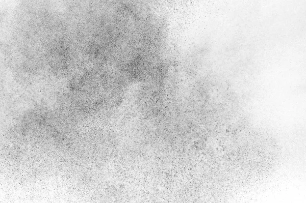 Ledakan Partikel Hitam Terisolasi Pada Latar Belakang Putih Tekstur Overlay — Stok Foto