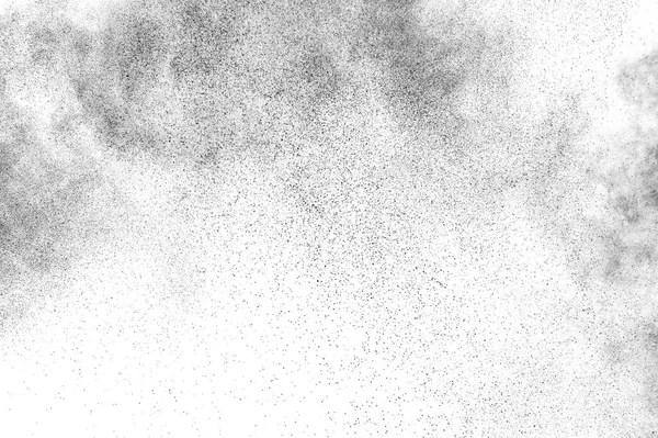 Explosion Particules Noires Isolées Sur Fond Blanc Texture Abstraite Recouvrement — Photo