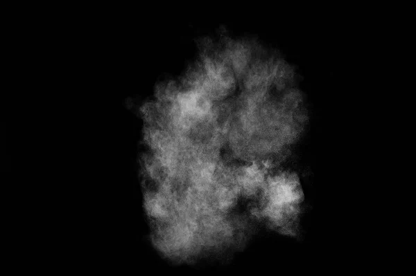 White Powder Explosion Black Background Abstract White Dust Texture — Stock Photo, Image