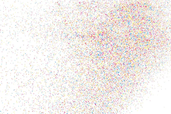 Explosão Abstrata Confetti Textura Grão Colorido Isolado Fundo Branco Manchas — Vetor de Stock