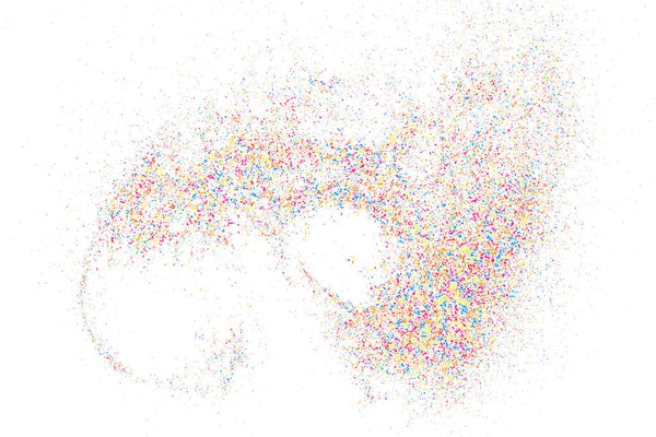 Explosão Abstrata Confetti Textura Grão Colorido Isolado Fundo Branco Manchas — Vetor de Stock