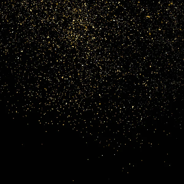 Aur Sclipici Textura Izolat Negru Culoarea Particulelor Chihlimbar Celebrarea Fundalului — Vector de stoc