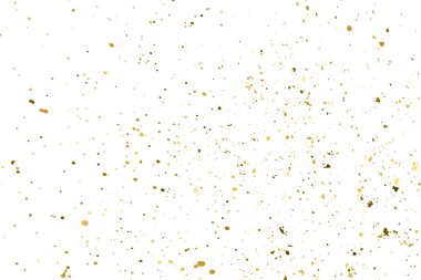 Beyaz üzerinde altın rengi parıltı dokusu izole edildi. Amber Parçacık Rengi. Kutlama arkaplanı. Altın Konfeti Patlaması. Tasarım elementi. Dijital olarak oluşturulmuş resim. Vektör İllüstrasyonu, EPS 10.