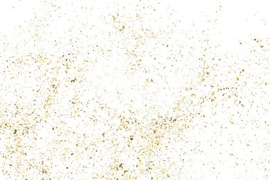 Beyaz üzerinde altın rengi parıltı dokusu izole edildi. Amber Parçacık Rengi. Kutlama arkaplanı. Altın Konfeti Patlaması. Tasarım elementi. Dijital olarak oluşturulmuş resim. Vektör İllüstrasyonu, EPS 10.