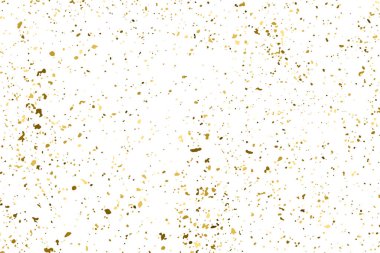 Beyaz üzerinde altın rengi parıltı dokusu izole edildi. Amber Parçacık Rengi. Kutlama arkaplanı. Altın Konfeti Patlaması. Tasarım elementi. Dijital olarak oluşturulmuş resim. Vektör İllüstrasyonu, EPS 10.