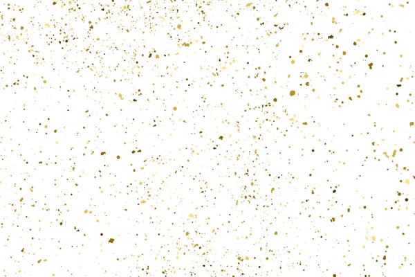 Gold Glitter Texture Isoliert Auf Weiß Bernsteinpartikel Farbe Feierlicher Hintergrund — Stockvektor