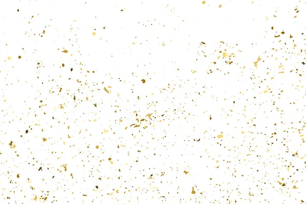 Gold Glitter Texture Geïsoleerd Wit Amber Deeltjes Kleur Feestelijke Achtergrond — Stockvector