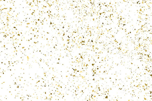 Gold Glitter Texture Isoliert Auf Weiß Bernsteinpartikel Farbe Feierlicher Hintergrund — Stockvektor