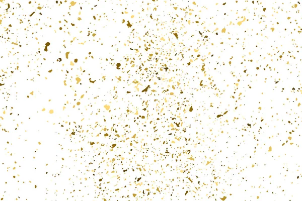 Gold Glitter Texture Isoliert Auf Weiß Bernsteinpartikel Farbe Feierlicher Hintergrund — Stockvektor