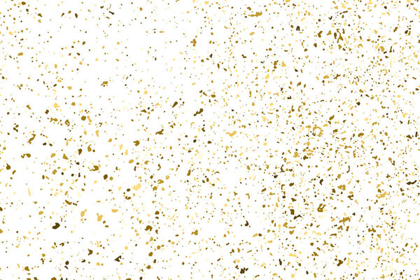 Gold Glitter Texture Isolated On White. Amber Particles Color. Celebratory Background. Golden Explosion Of Confetti. Design Element. Digitally Generated Image. Vector Illustration, Eps 10.