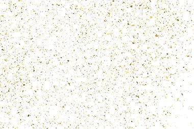 Beyaz üzerinde altın rengi parıltı dokusu izole edildi. Amber Parçacık Rengi. Kutlama arkaplanı. Altın Konfeti Patlaması. Tasarım elementi. Dijital olarak oluşturulmuş resim. Vektör İllüstrasyonu, EPS 10.