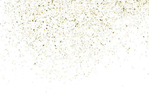 Gold Glitter Textura Isolada Branco Amber Particles Color Contexto Comemorativo — Vetor de Stock