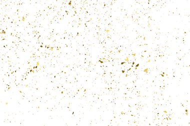 Beyaz üzerinde altın rengi parıltı dokusu izole edildi. Amber Parçacık Rengi. Kutlama arkaplanı. Altın Konfeti Patlaması. Tasarım elementi. Dijital olarak oluşturulmuş resim. Vektör İllüstrasyonu, EPS 10.