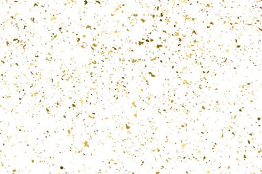 Beyaz üzerinde altın rengi parıltı dokusu izole edildi. Amber Parçacık Rengi. Kutlama arkaplanı. Altın Konfeti Patlaması. Tasarım elementi. Dijital olarak oluşturulmuş resim. Vektör İllüstrasyonu, EPS 10.