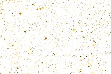 Beyaz üzerinde altın rengi parıltı dokusu izole edildi. Amber Parçacık Rengi. Kutlama arkaplanı. Altın Konfeti Patlaması. Tasarım elementi. Dijital olarak oluşturulmuş resim. Vektör İllüstrasyonu, EPS 10.