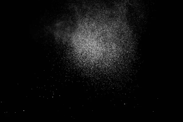 Abstract Splashes Water Black Background Freeze Motion White Particles Rain — Stock Photo, Image