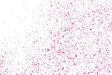 Arka plan mutlu sevgililer günü. Beyaz izole konfeti kırmızı patlama. Pembe Glitter. Doku yerleşimi. Dijital olarak oluşturulan görüntü. Vektör çizim, Eps 10.