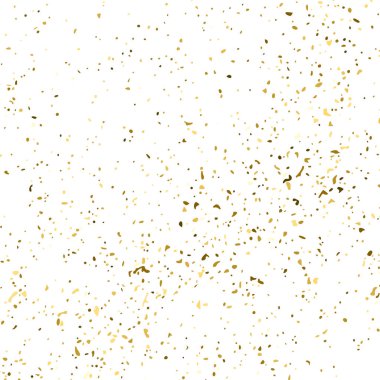 Beyaz üzerinde altın rengi parıltı dokusu izole edildi. Amber Parçacık Rengi. Kutlama arkaplanı. Altın Konfeti Patlaması. Tasarım elementi. Dijital olarak oluşturulmuş resim. Vektör İllüstrasyonu, EPS 10.