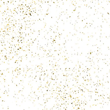 Beyaz üzerinde altın rengi parıltı dokusu izole edildi. Amber Parçacık Rengi. Kutlama arkaplanı. Altın Konfeti Patlaması. Tasarım elementi. Dijital olarak oluşturulmuş resim. Vektör İllüstrasyonu, EPS 10.