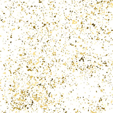 Beyaz üzerinde altın rengi parıltı dokusu izole edildi. Amber Parçacık Rengi. Kutlama arkaplanı. Altın Konfeti Patlaması. Tasarım elementi. Dijital olarak oluşturulmuş resim. Vektör İllüstrasyonu, EPS 10.