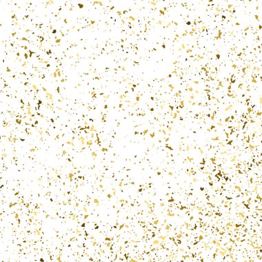 Beyaz üzerinde altın rengi parıltı dokusu izole edildi. Amber Parçacık Rengi. Kutlama arkaplanı. Altın Konfeti Patlaması. Tasarım elementi. Dijital olarak oluşturulmuş resim. Vektör İllüstrasyonu, EPS 10.