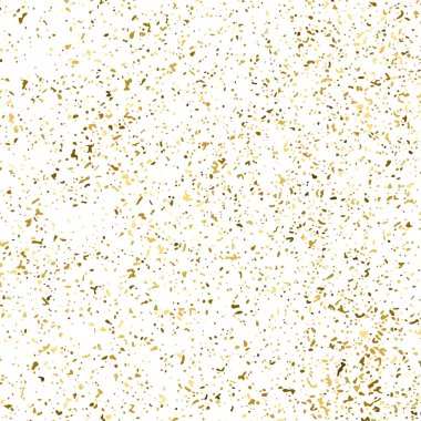 Beyaz üzerinde altın rengi parıltı dokusu izole edildi. Amber Parçacık Rengi. Kutlama arkaplanı. Altın Konfeti Patlaması. Tasarım elementi. Dijital olarak oluşturulmuş resim. Vektör İllüstrasyonu, EPS 10.