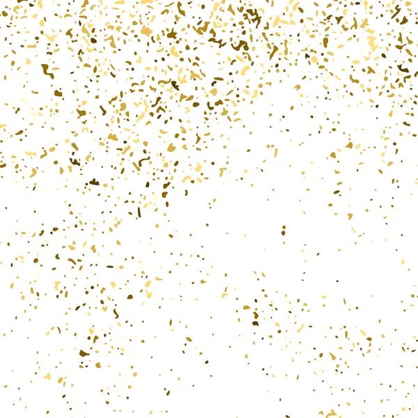 Gold Glitter Texture Isoliert Auf Weiß Bernsteinpartikel Farbe Feierlicher Hintergrund — Stockvektor