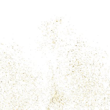 Beyaz üzerinde altın rengi parıltı dokusu izole edildi. Amber Parçacık Rengi. Kutlama arkaplanı. Altın Konfeti Patlaması. Tasarım elementi. Dijital olarak oluşturulmuş resim. Vektör İllüstrasyonu, EPS 10.