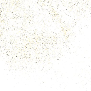 Beyaz üzerinde altın rengi parıltı dokusu izole edildi. Amber Parçacık Rengi. Kutlama arkaplanı. Altın Konfeti Patlaması. Tasarım elementi. Dijital olarak oluşturulmuş resim. Vektör İllüstrasyonu, EPS 10.