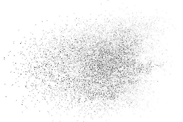 Black Grainy Texture Isolated On White Background. Dust Overlay. Dark Noise Granules. Digitally Generated Image. Vector Design Elements, Illustration, Eps 10.