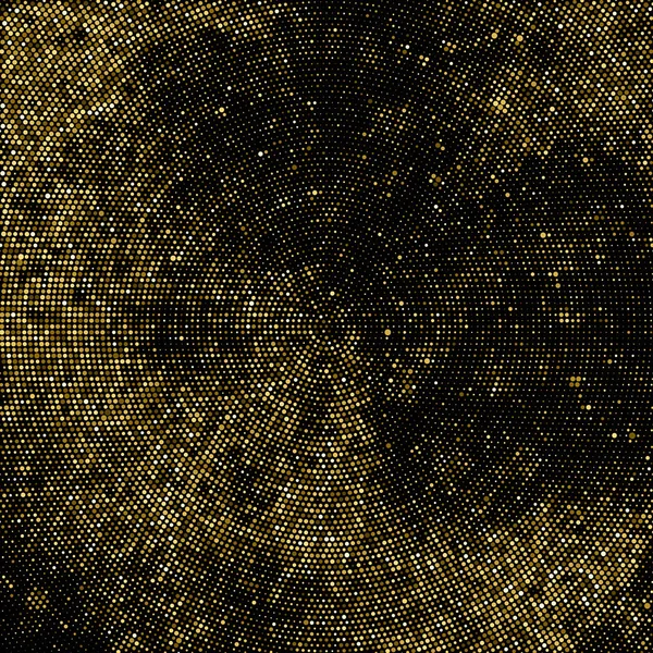 Fondo Punteado Semitono Brillo Oro Patrón Circular Retro Abstracto Fondo — Vector de stock