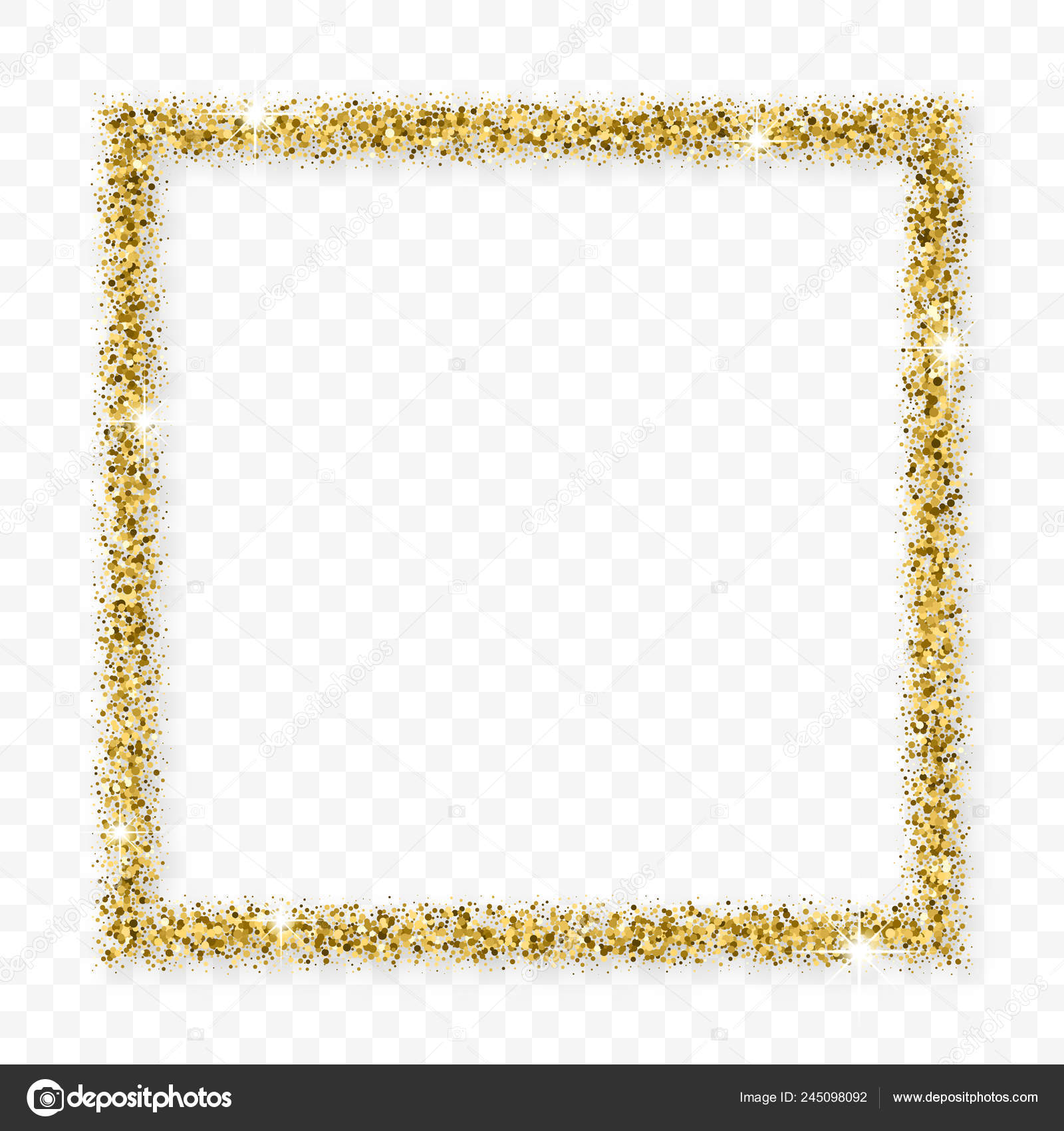 Falling Shiny Gold Glitter Confetti isolated on transparent background.  Stock Vector