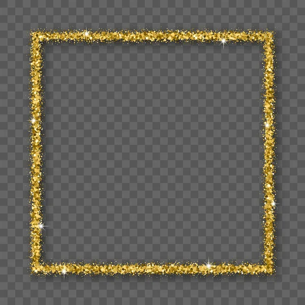 Gold Glitter Frame Bland Shadows Isolated Transparent Background Abstract Shiny — стоковый вектор