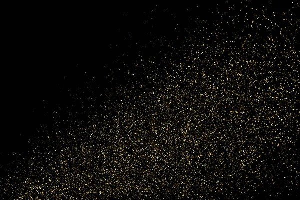 ゴールドラメ テクスチャ ブラックに分離されました 琥珀粒子を色します お祝い背景 紙吹雪の黄金の爆発 デザイン要素 デジタル生成イメージ ベクトル図 Eps — ストックベクタ