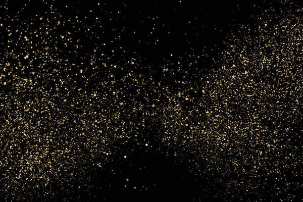 Gold Glitter Textura Isolada Preto Amber Particles Color Contexto Comemorativo — Vetor de Stock