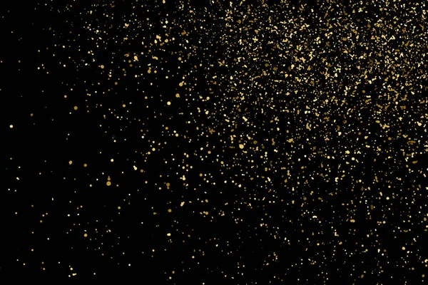 Gold Glitter Texture Terisolasi Black Warna Partikel Amber Celebratory Background - Stok Vektor