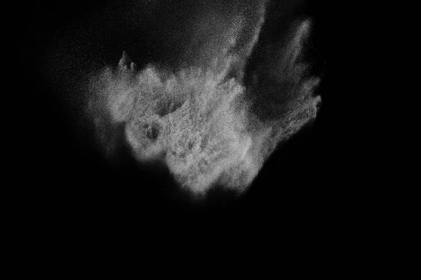 冻结在黑色的白色粒子的运动 — 图库照片