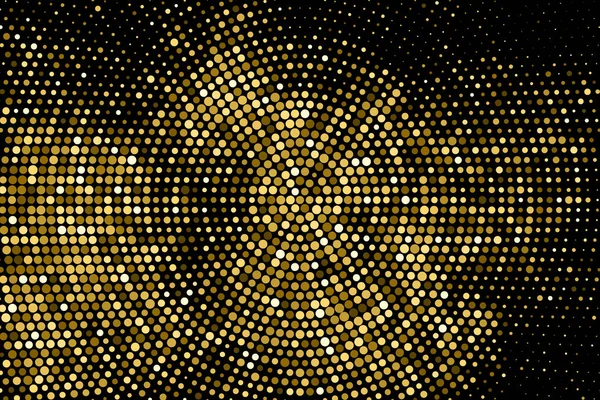 Gold Glitter Halftone Dotted Backdrop. — Vector de stoc
