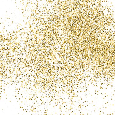 Altın glitter doku üzerinde beyaz izole.