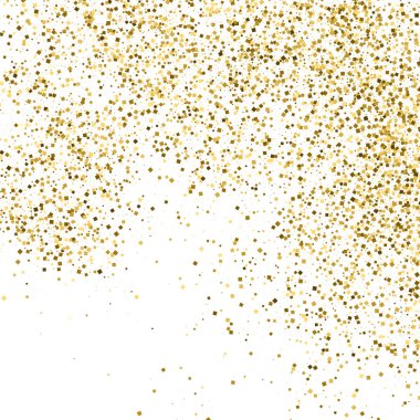 Altın glitter doku üzerinde beyaz izole.