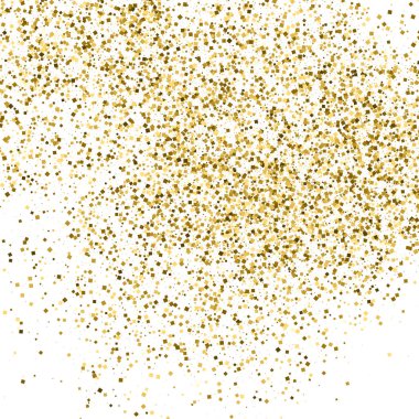 Altın glitter doku üzerinde beyaz izole.