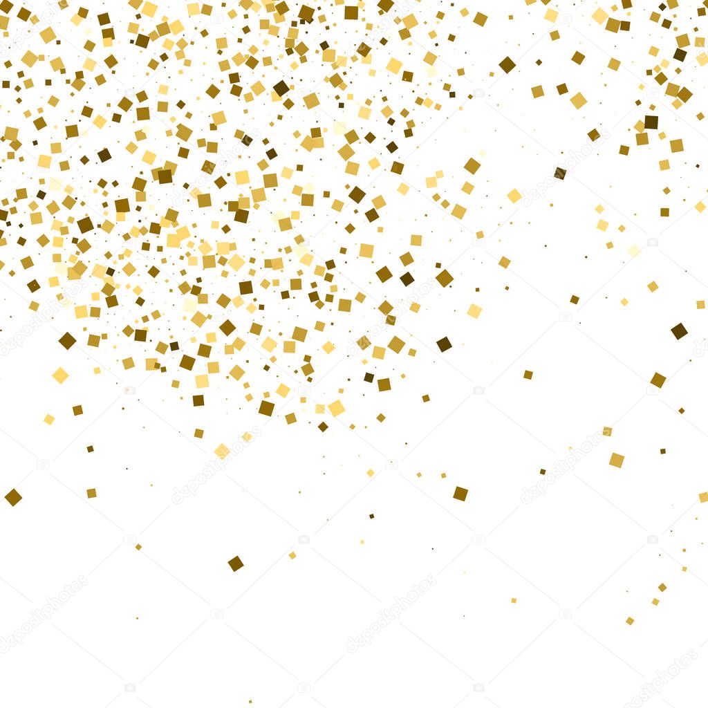 Gold glitter texture isolated on white.